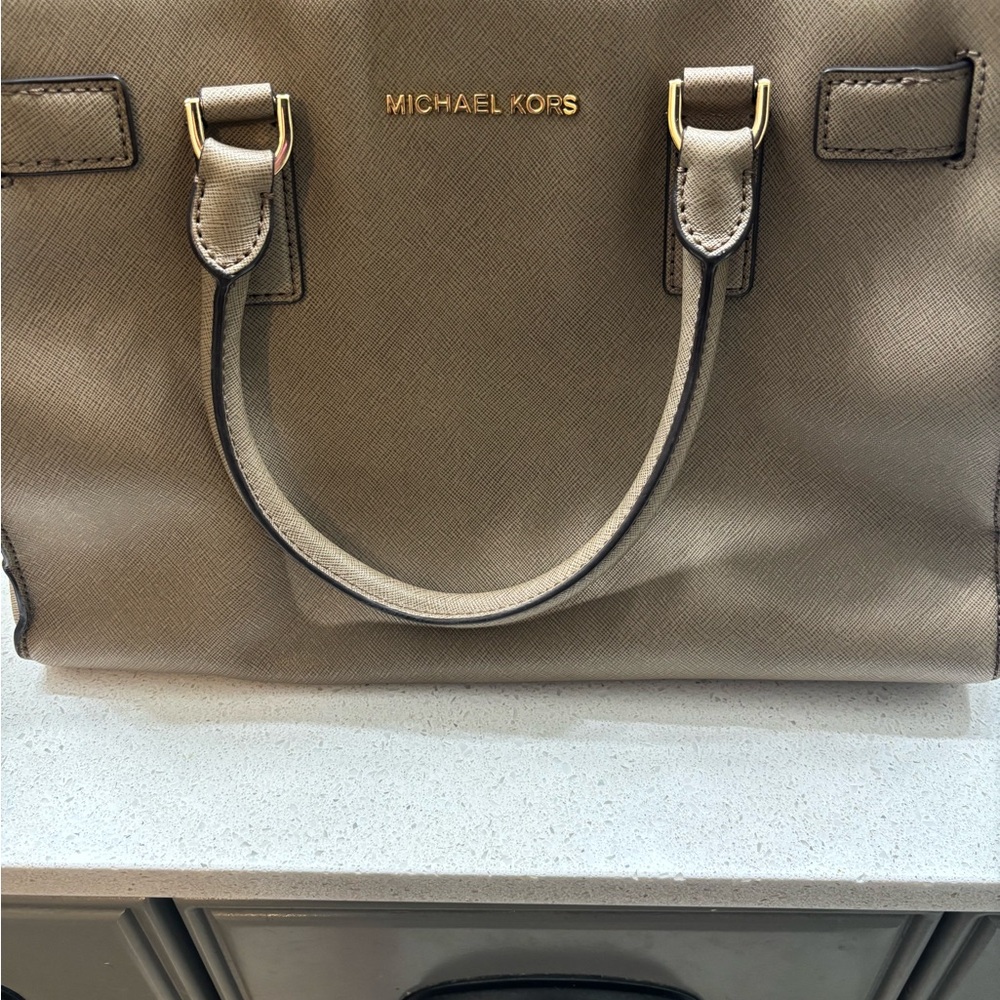 Michael Kors Taupe Satchel Bag